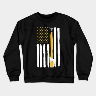 American Flag Craft Beer Brewery Oktoberfest Party Crewneck Sweatshirt